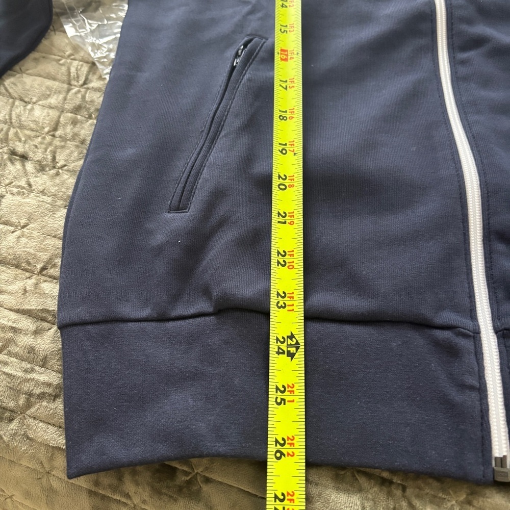 Flint Park Men's Court tennis zip-up athletic jacket navy blue small mock neck - Picture 9 of 10